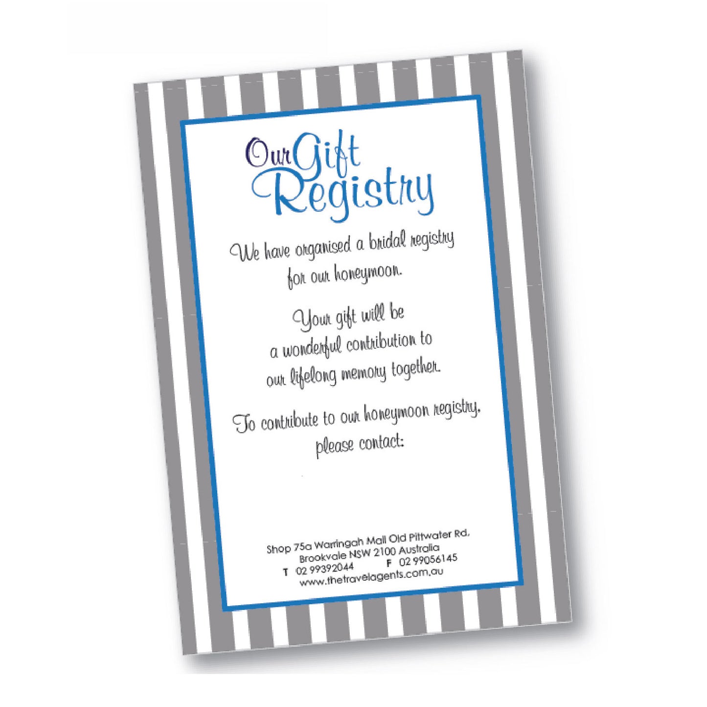 Gift Registry Cards